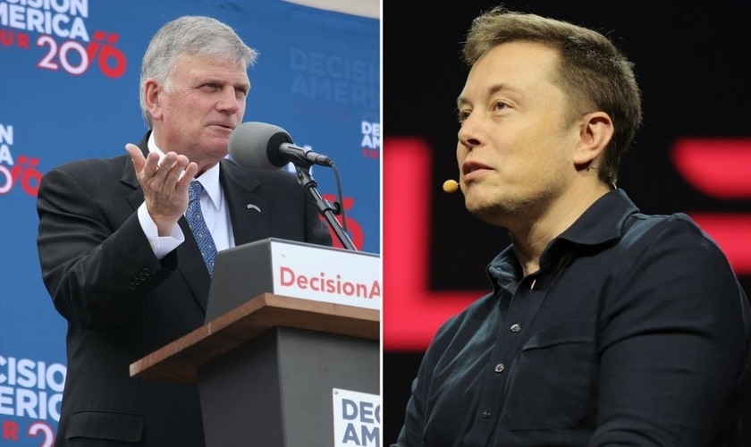 Franklin Graham e Elon Musk. (Foto Montagem: Flickr NVIDIA Corporation e Wikimedia Commons)