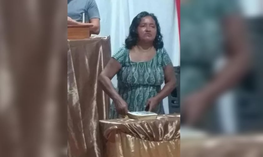 Marinéia Santos, de 45 anos, está recomeçando a vida no centro de recuperação da igreja. (Foto: Arquivo pessoal).