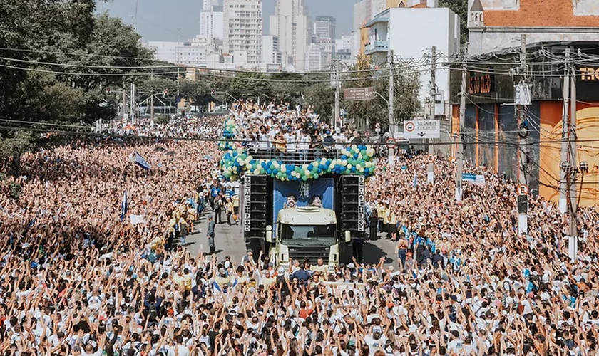 Dez trios elétricos levaram louvor e oração durante a Marcha. (Foto: iGospel).