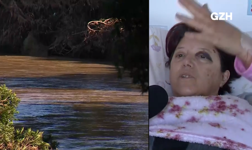 Roseli Rodrigues Pereira disse que orou a Deus para que mandasse algo para comer. (Foto: Reprodução/GZH/RBS TV).