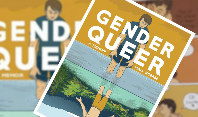 Capa do livro “Gender Queer”, que traz ilustrações sexuais explícitas. (Montagem Guiame: divulgação)