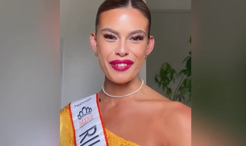 Transgênero Rikkie Kollé vence Miss Holanda 2023. (Captura de tela/YouTube/NR24)