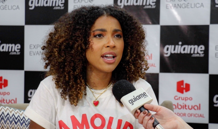 Gabriela Gomes na Expoevangélica 2023. (Foto: Reprodução/Guiame).