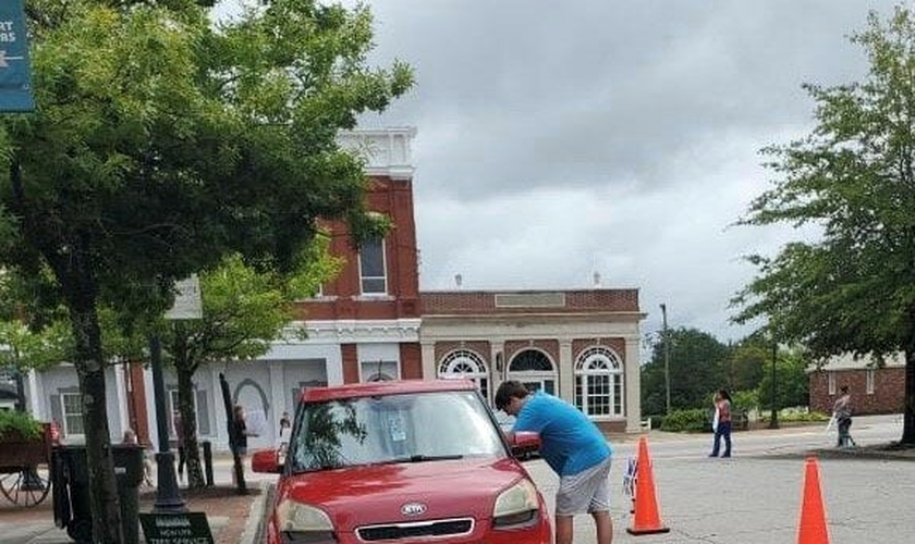 Uma estação de oração em Swainsboro. (Foto/Associação Batista Emanuel).