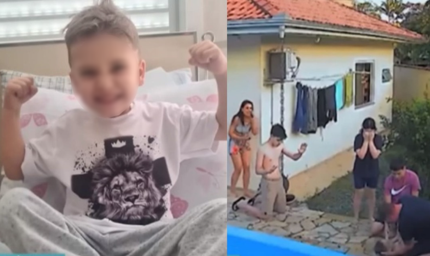 A família disse que Heitor sobreviveu por um milagre. (Foto: Reprodução/YouTube/Balanço Geral).