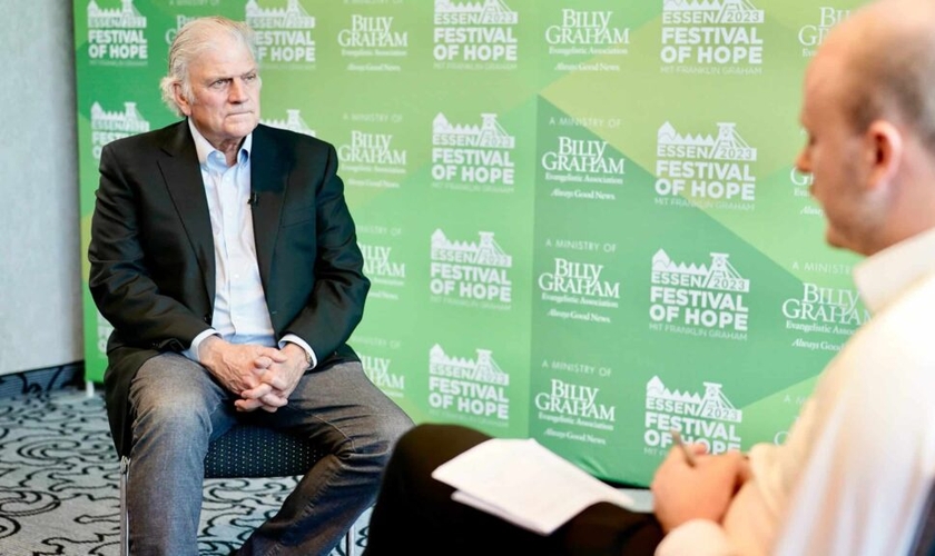 Franklin Graham em entrevista durante o Festival Esperança, na Alemanha. (Foto: Billy Graham Evangelistic Association)