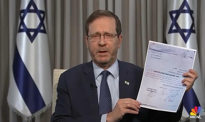 Presidente de Israel, Isaac Herzog. (Captura de tela: Vídeo NBC)