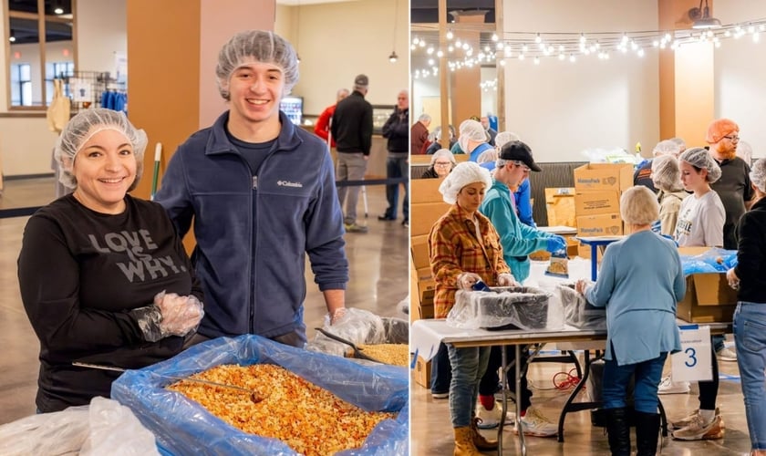 A ChristWay Church embalou caixas de mantimentos que alimentarão 275 crianças. (Foto: Instagram/ChristWay Church).