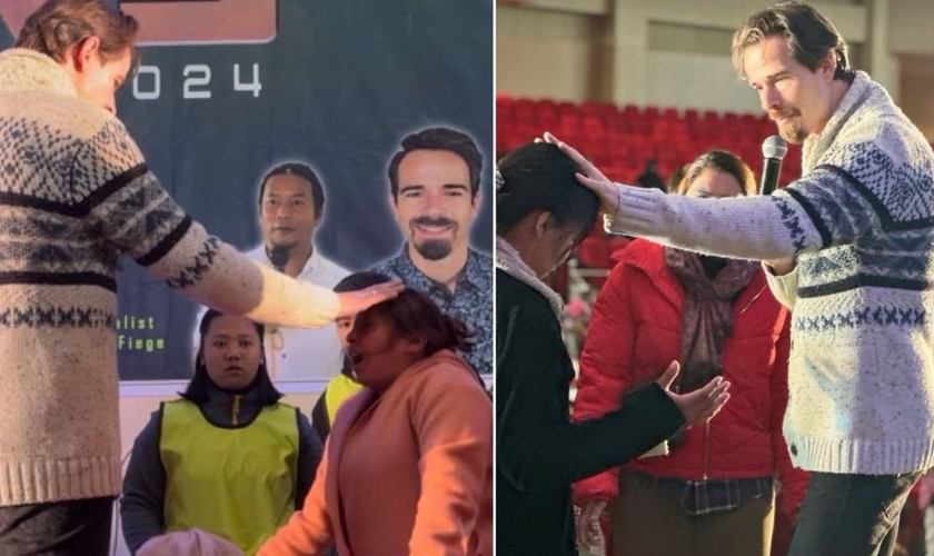 Willem Fiege orando pelos participantes. (Foto: Reprodução/Instagram/Willem Fiege)