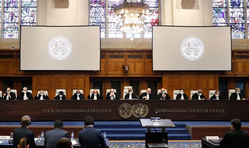 Audiência na Corte Internacional de Justiça da ONU. (Foto: ONU/ICJ-CIJ/Wiebe Kiestra)