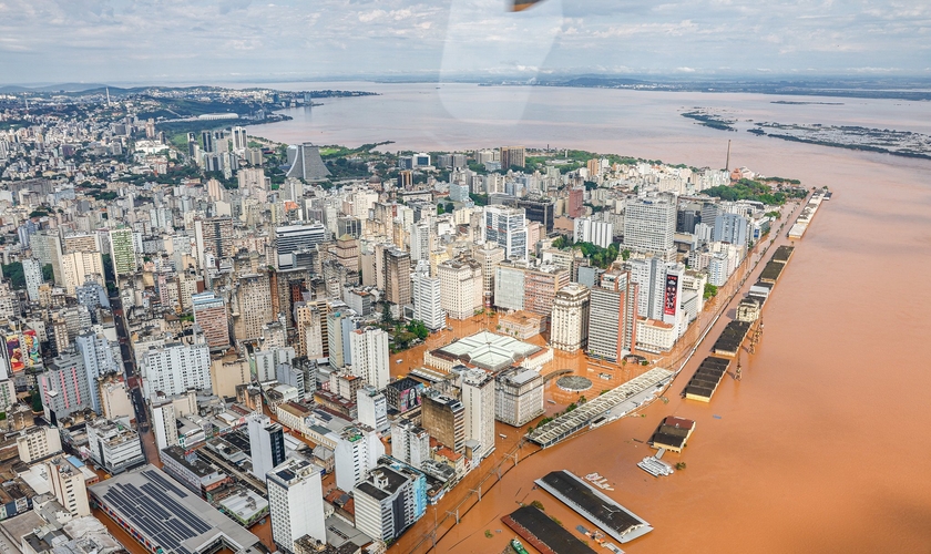 O Rio Guaíba invadiu Porto Alegre e parte da Região Metropolitana. (Foto: Flickr/Palácio do Planalto/Ricardo Stuckert/PR).