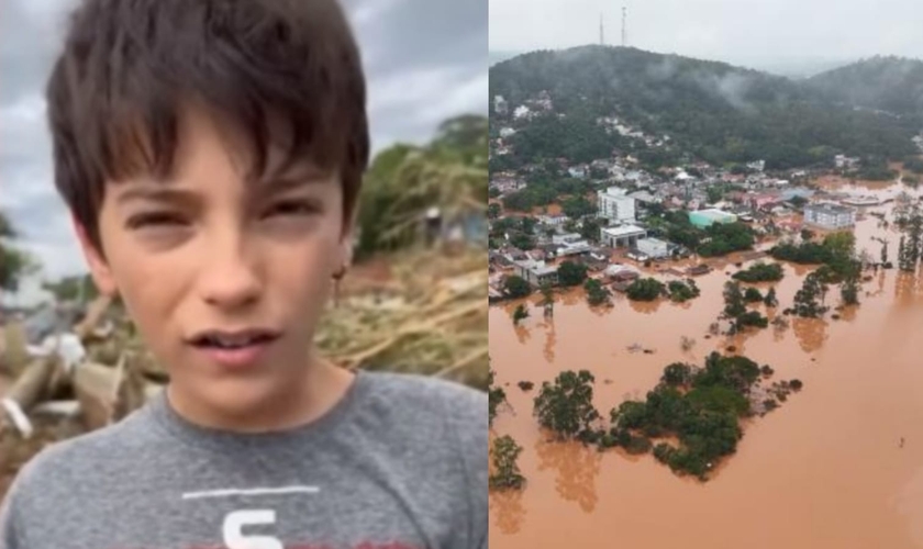 Pietro sobreviveu após ser arrastado pela enchente em Cruzeiro do Sul. (Foto: Instagram/Rosane Pagliarin Tunnermann/Divulgação/Prefeitura de Cruzeiro do Sul).