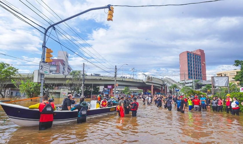 O Rio Guaíba invadiu Porto Alegre e parte da Região Metropolitana. (Foto: Divulgação/PMPA).