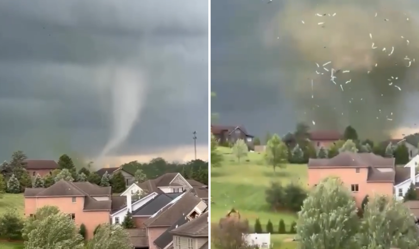 Imagens mostram tornado que atingiu casas e a igreja Crossroads Ministries. (Captura de tela/Facebook/Comissário do condado de Washington, Nick Sherman)