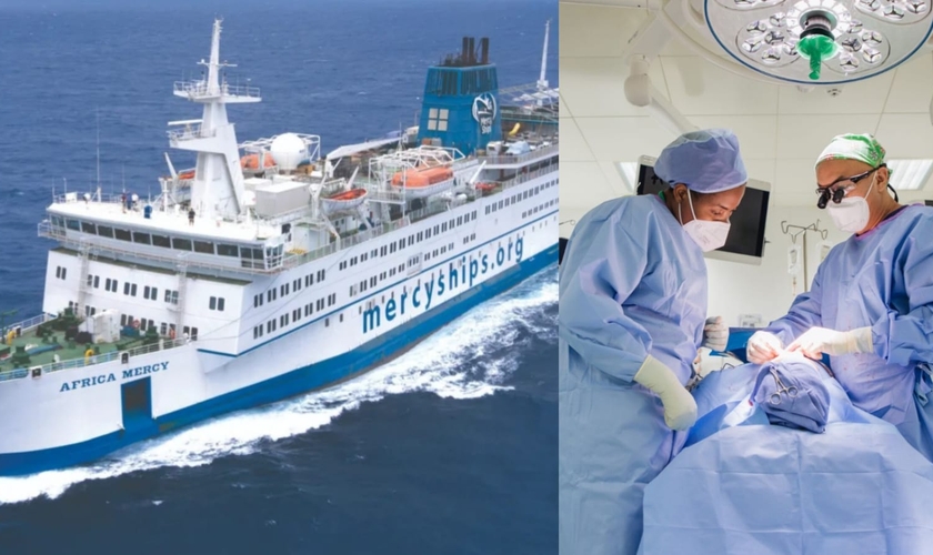 O navio-hospital da Mercy Ships, o Africa Mercy. (Foto: Mercy Ships).