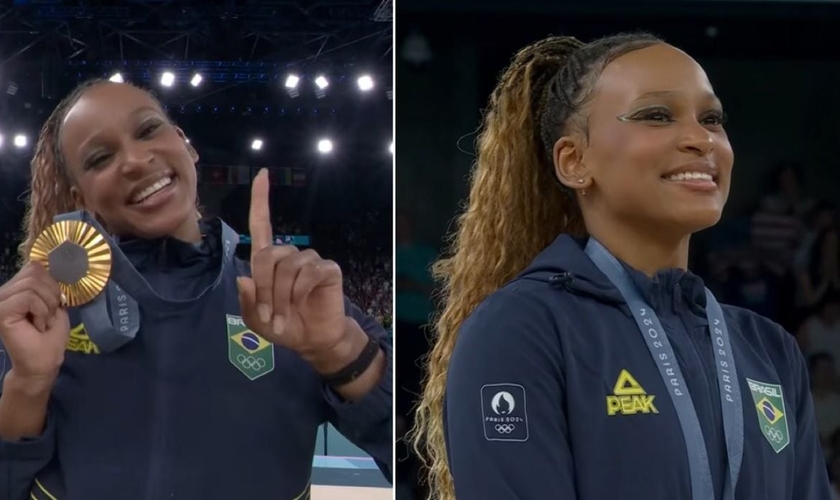 Rebeca Andrade. (Foto: Reprodução/YouTube/Olympics)