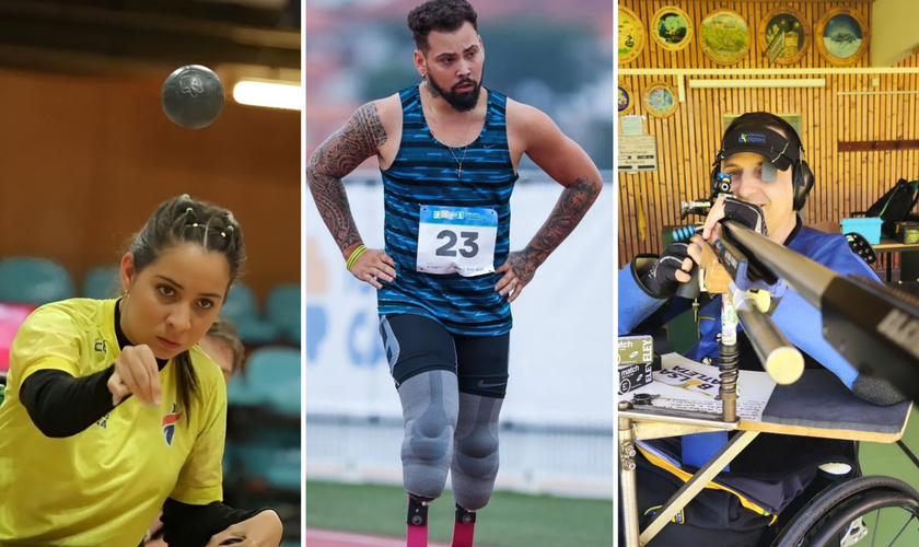 Os atletas paralímpicos brasileiros Andreza Vitória, Alan Fonteles e Alexandre Galgani. (Fotos: Instagram)