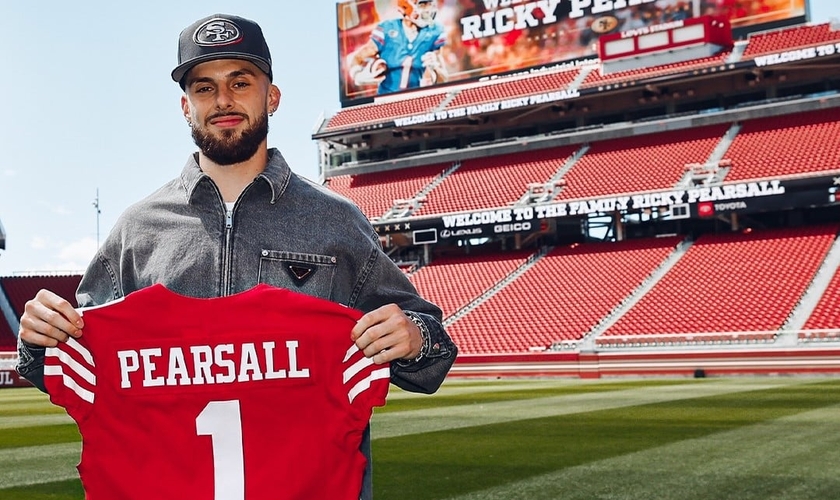 O jogador do San Francisco 49ers, Ricky Pearsall. (Foto: Instagram/ Ricky Pearsall)