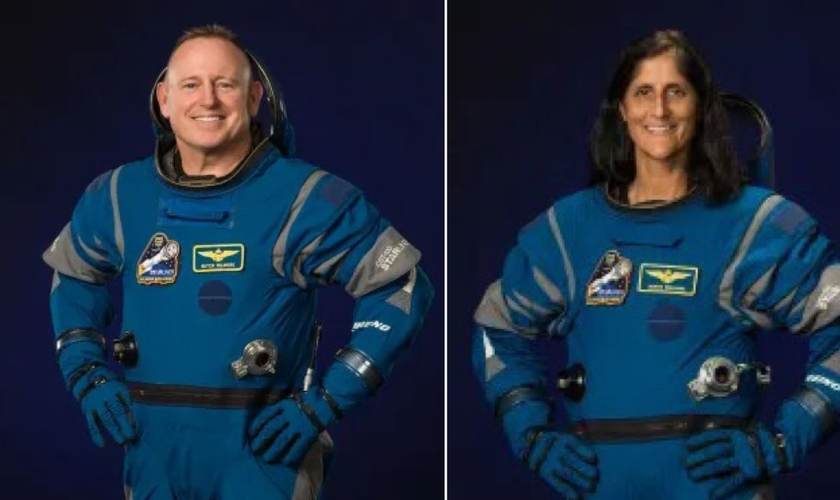 Retrato oficial de Barry Wilmore e Suni Williams da tripulação do Boeing Crew Flight Test (CFT). (Foto: NASA/Robert Markowitz)