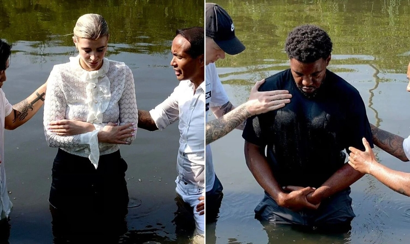 Pessoas sendo batizadas na igreja. (Foto: Reprodução/Instagram/Jesus People)