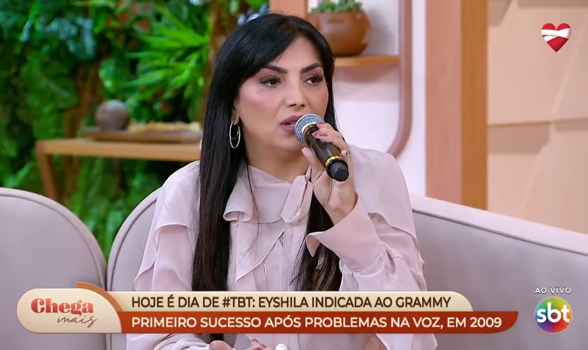 Eyshila no programa “Chega Mais” do SBT. (Foto: Reprodução/YouTube/Chega Mais).