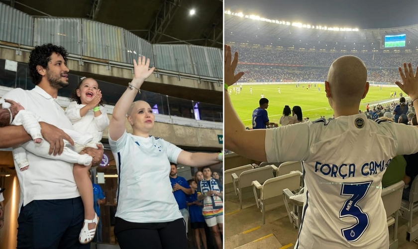 Camila recebeu aplausos dos torcedores no Mineirão. (Foto: Instagram/Léo).