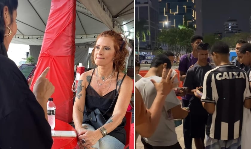 O grupo de jovens pregou na fila do Rock in Rio. (Foto: Reprodução/Instagram/JOCUM Carioca/FLUIR).