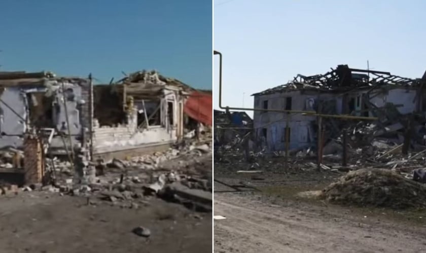 Cidade ucraniana ocupada pelos russos. (Foto: Reprodução/YouTube/CNN Brasil)