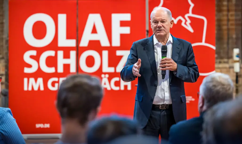 O chanceler alemão Olaf Scholz. (Captura de tela/DW)