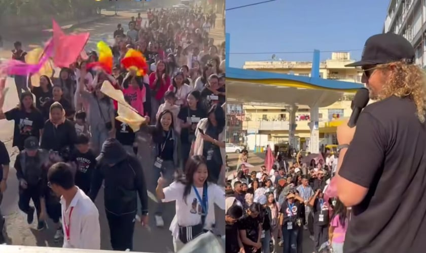 O grupo andou pelas ruas com um caminhão anunciando Jesus. (Foto: Reprodução/Instagram/Sean Feucht). 