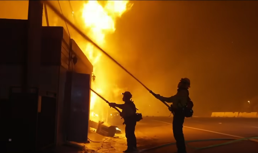 Seis incêndios florestais continuam devastando a Califórnia. (Foto: Reprodução/YouTube/NBC News).