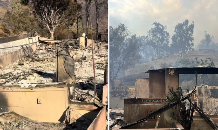 Casas destruídas pelo incêndio. (Foto: Emma Perkins/Colton Powell)