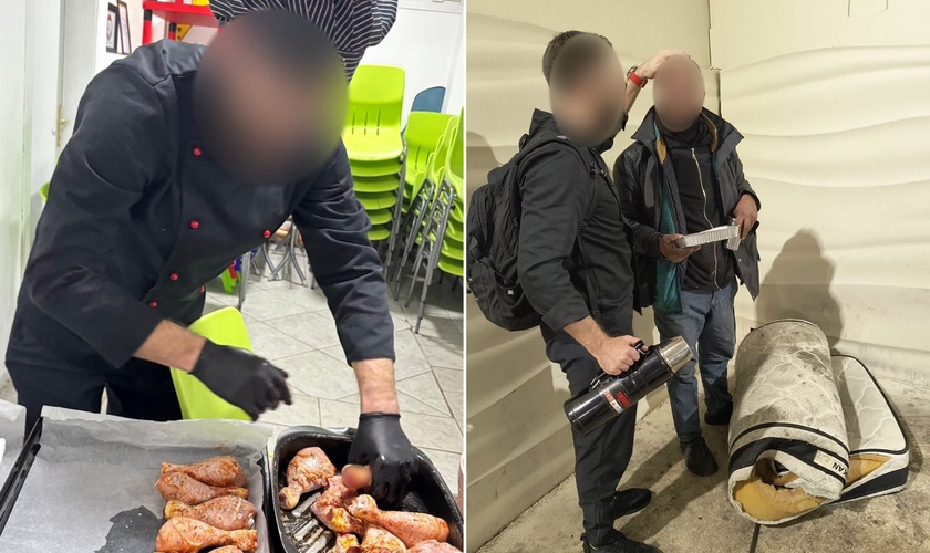 Andrei preparando uma refeição para moradores de rua em Istambul. (Fonte: Arquivo Pessoal)