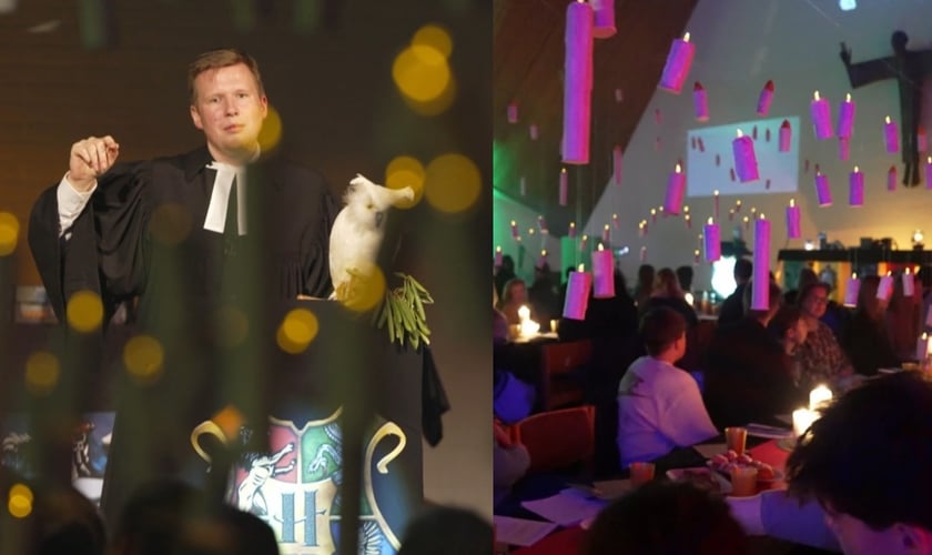 A Igreja Luterana de Hamburgo-Lohbrügge realiza cultos com a temática Harry Potter. (Foto: Reprodução/DW).