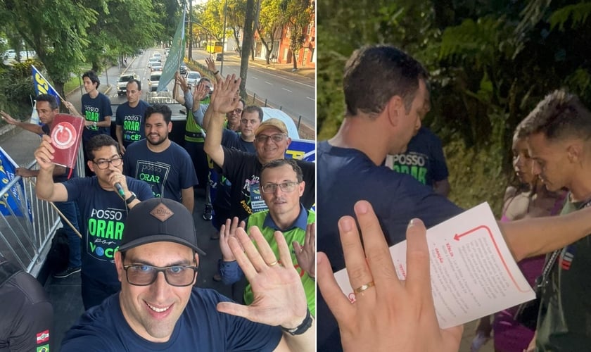 Cristãos percorreram a cidade pregando a mensagem de salvação. (Foto: Divulgação).