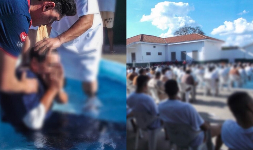 Mais de 40 detentos foram batizados. (Foto: Universal).