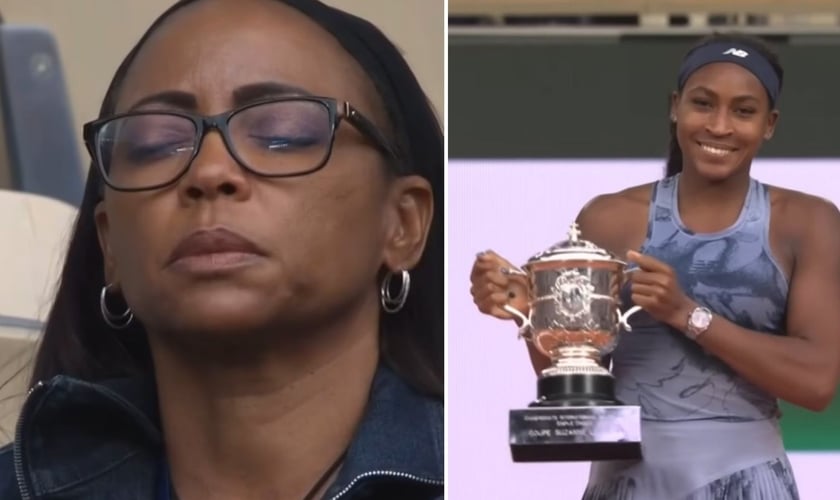 Coco Gauff e sua mãe. (Foto: Reprodução/YouTube/ESPN Brasil/Instagram/TNT Sports)