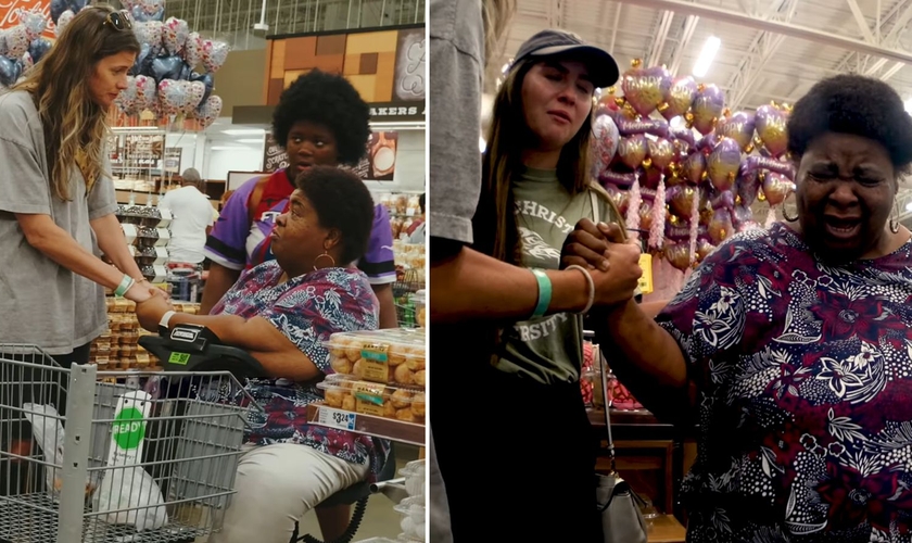 A jovem e a mulher no supermercado. (Foto: Reprodução/Instagram/Lifestyle Christianity)