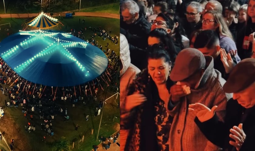 A cruzada foi realizada pela missão Aviva em parceria com todas as igrejas locais de Lajeado. (Foto: Reprodução/Instagram/Lucas Teodoro).