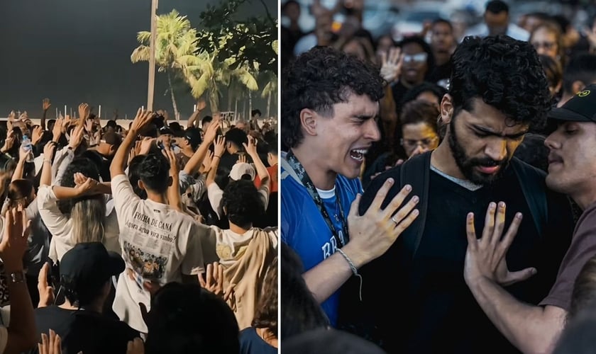 O evangelismo em Copacabana. (Foto: Reprodução/Instagram/Rafael Santmour)