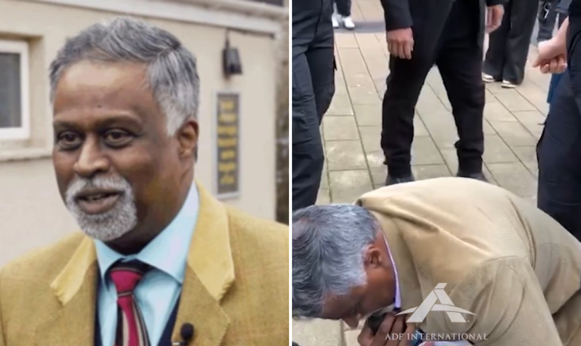 O pastor Dia Moodley foi alvo de agressões e ameaças no centro de Bristol. (Captura de tela/Instagram/ADF International)