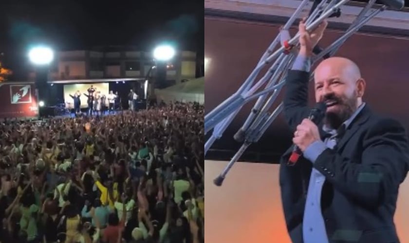 O evento atraiu uma multidão em uma praça da cidade de Guanambi. (Foto: Reprodução/Instagram/Rubens Cunha).
