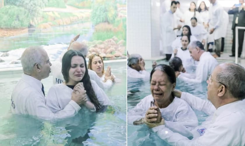 O batismo aconteceu no Templo Central da Assembleia de Deus em Recife. (Foto: Instagram/IEADPE OFICIAL).