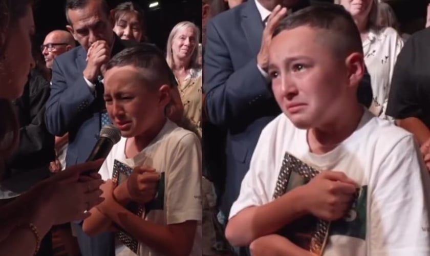 O menino emocionou a congregação da 5F Church ao pedir oração pela mãe. (Foto: Reprodução/Instagram/Five-Fold Church).