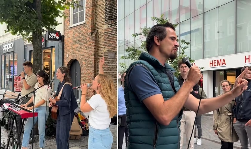 O evangelismo nas ruas de Breda. (Foto: Reprodução/Instagram/Jelthe Kloens)