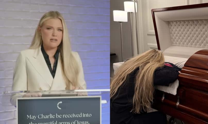 Erika Kirk. (Foto: Reprodução/YouTube/Turning Point USA//Instagram/mrserikakirk).