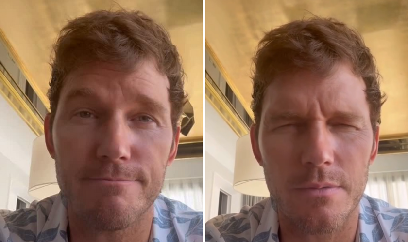 O ator Chris Pratt faz oração em seu perfil no Instagram. (Captura de tela/Instagram/prattprattpratt)