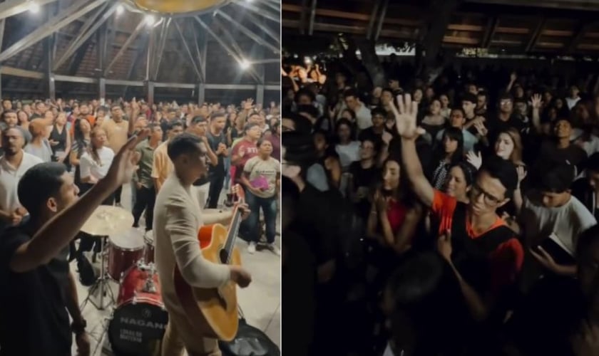 Os estudantes adoram a Deus em Belém do Pará. (Foto: Reprodução/Instagram/Lucas Teodoro).