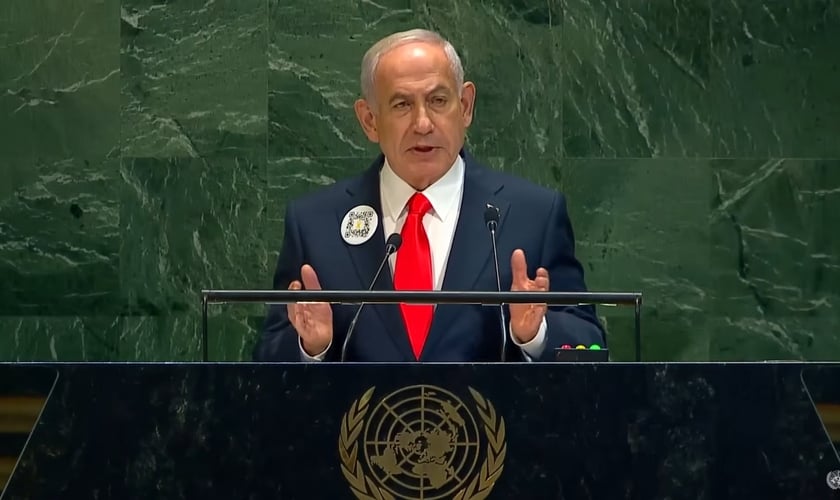 O primeiro-ministro de Israel, Benjamin Netanyahu. (Foto: Reprodução/YouTube/United Nations).