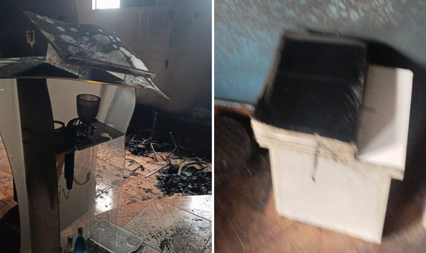 Bíblia permanece intacta após incêndio que destruiu igreja em Sumaré (SP). (Foto: AD Viva)